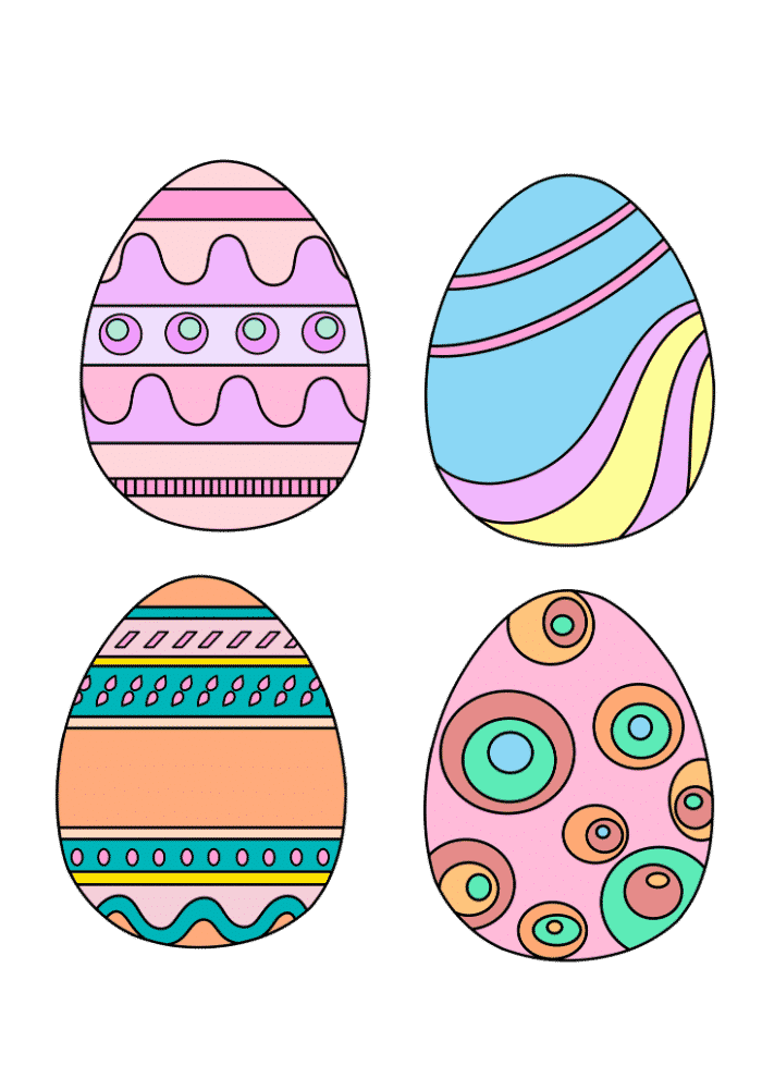 Free printable colored easter eggs