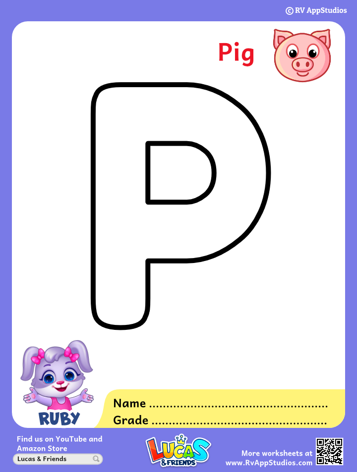 Letter p coloring pages