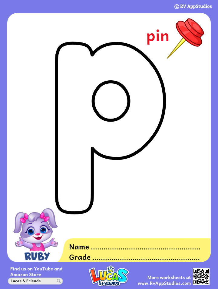 Alphabet p coloring pages