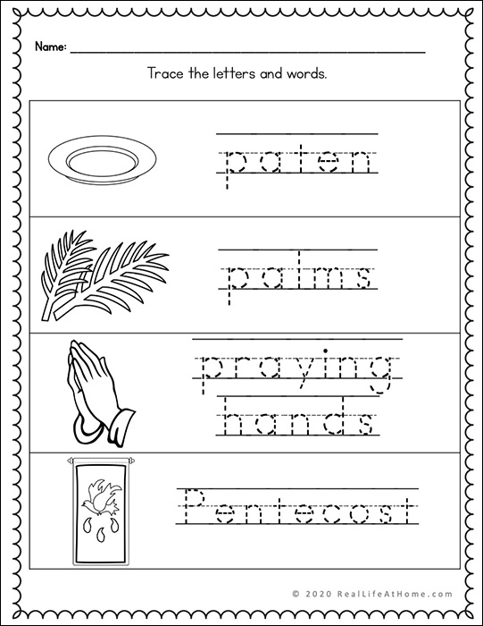 Letter p â catholic letter of the week worksheets and coloring pages