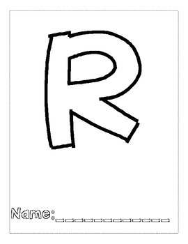 Letter r color and trace alphabook by kelly berkley tpt