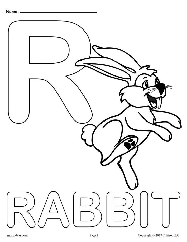 Letter r alphabet coloring pages