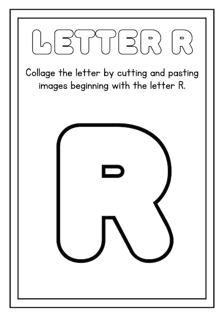 Premium vector kindergarten alphabet worksheets handdrawn letter r