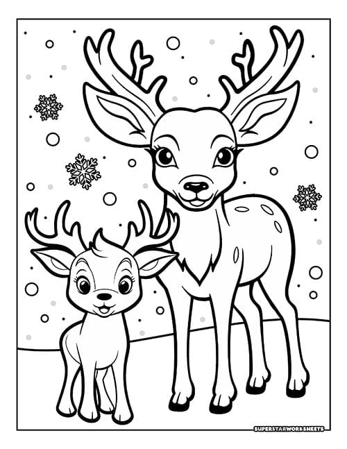 Reindeer coloring pages