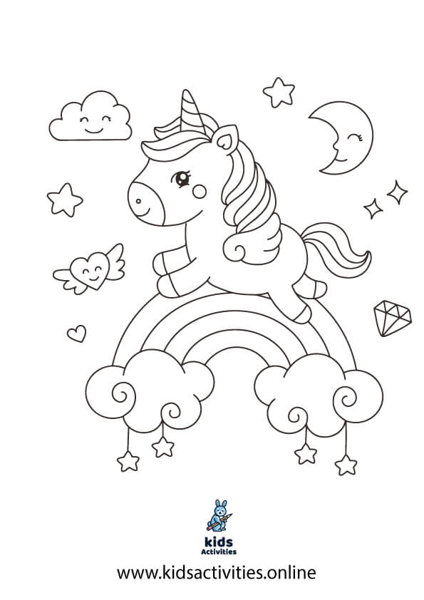 Magical unicorn coloring pages to print for free â kids activities