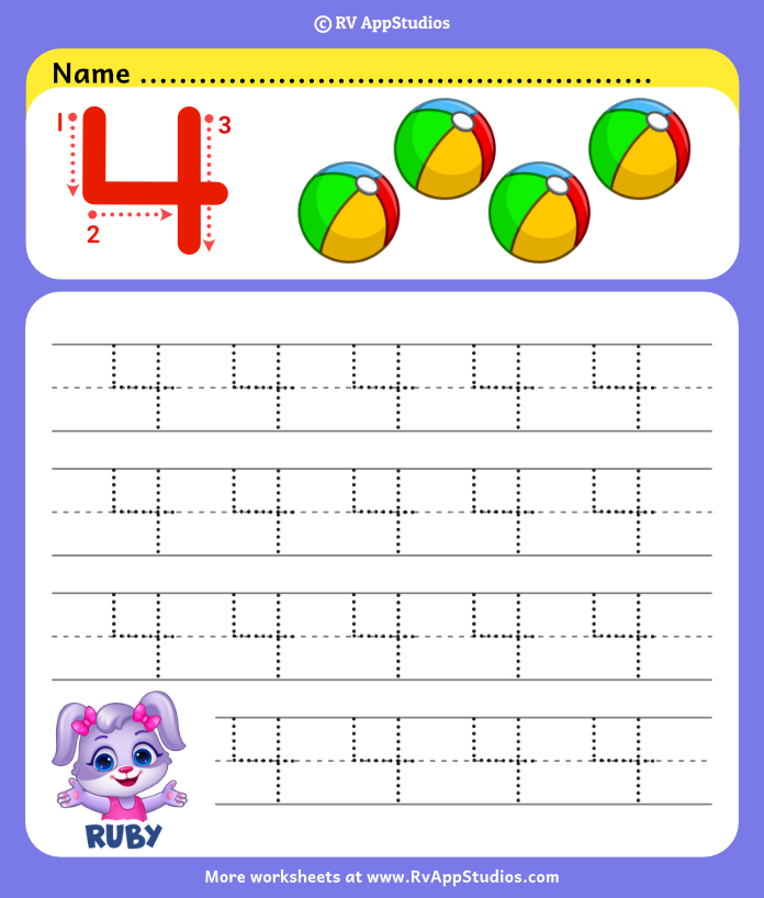 Number tracing worksheets count and trace number