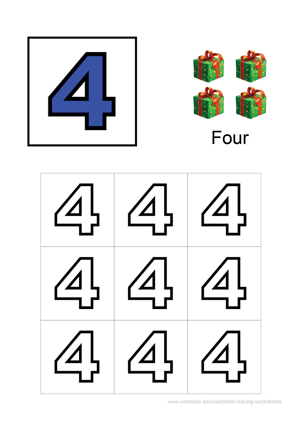 Number coloring sheet