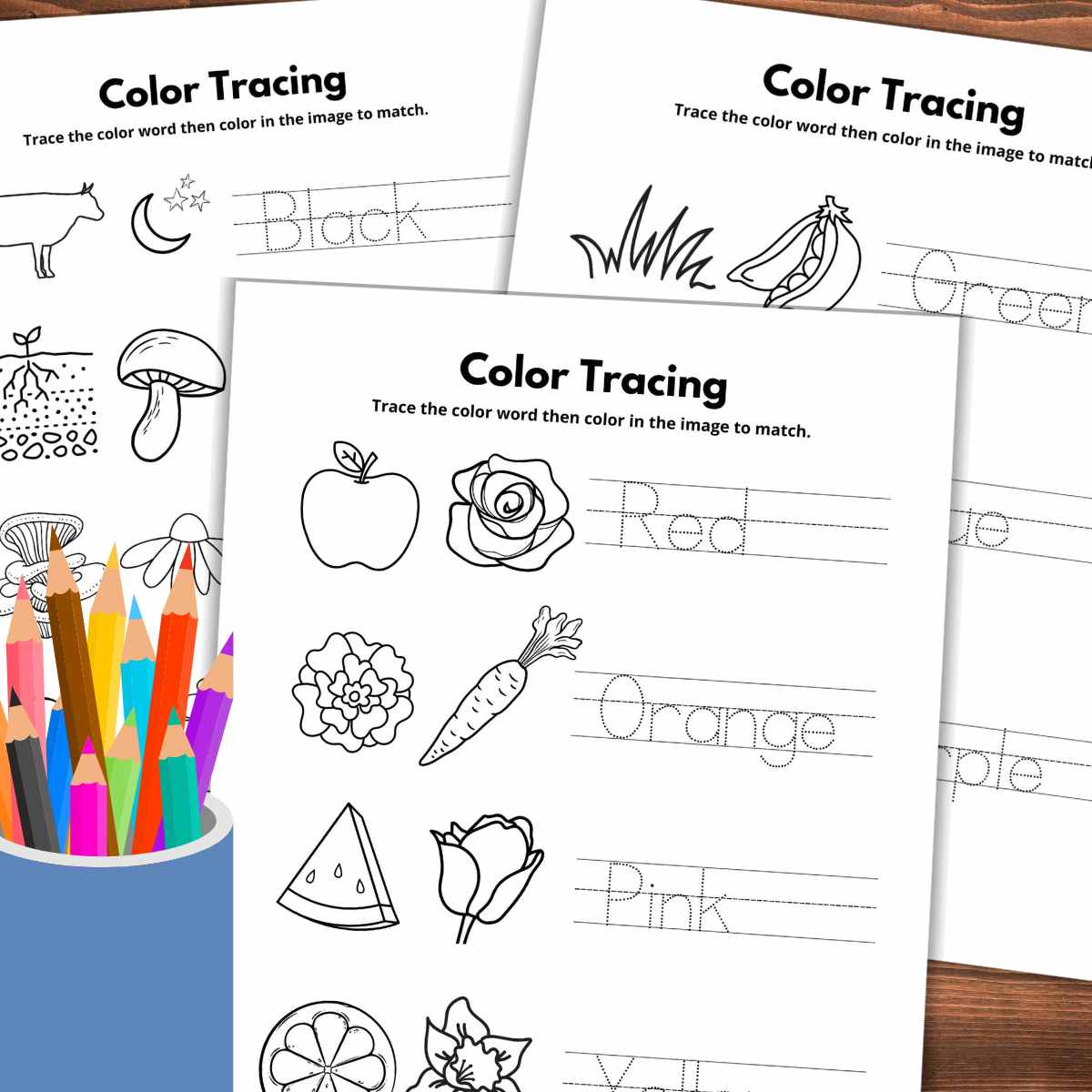 Color tracing worksheets