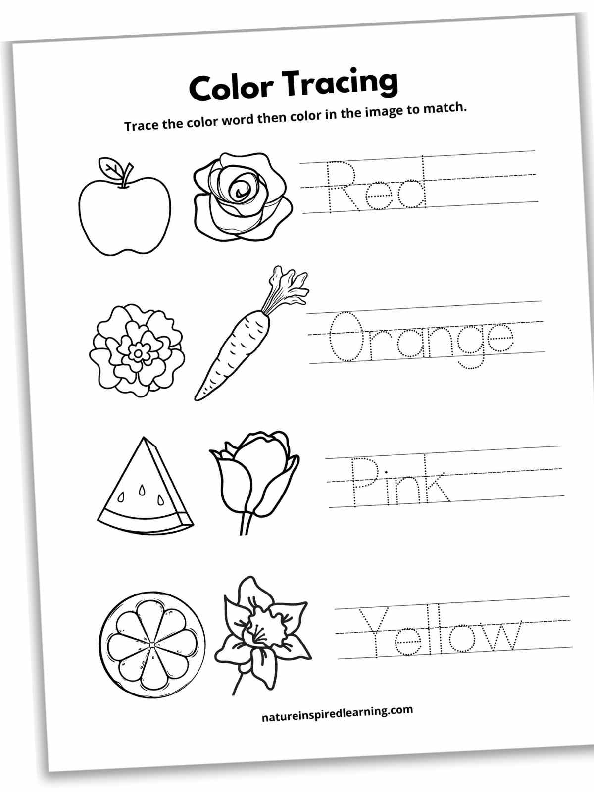 Color tracing worksheets