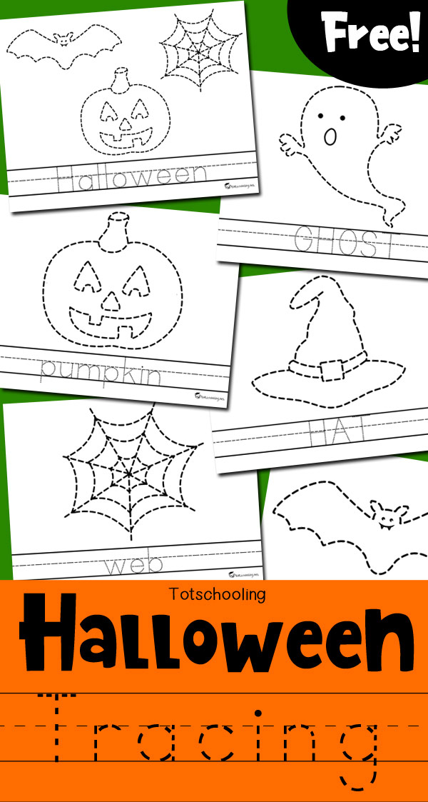 Halloween tracing worksheets