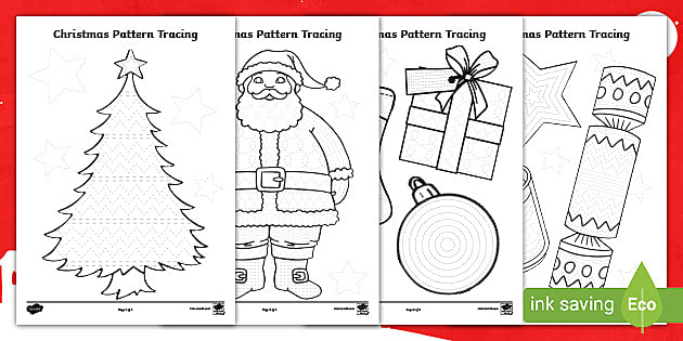 Christmas pattern tracing activity teacher