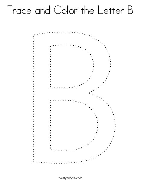 Trace and color the letter b coloring page