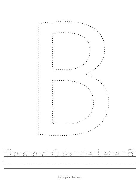 Trace and color the letter b worksheet