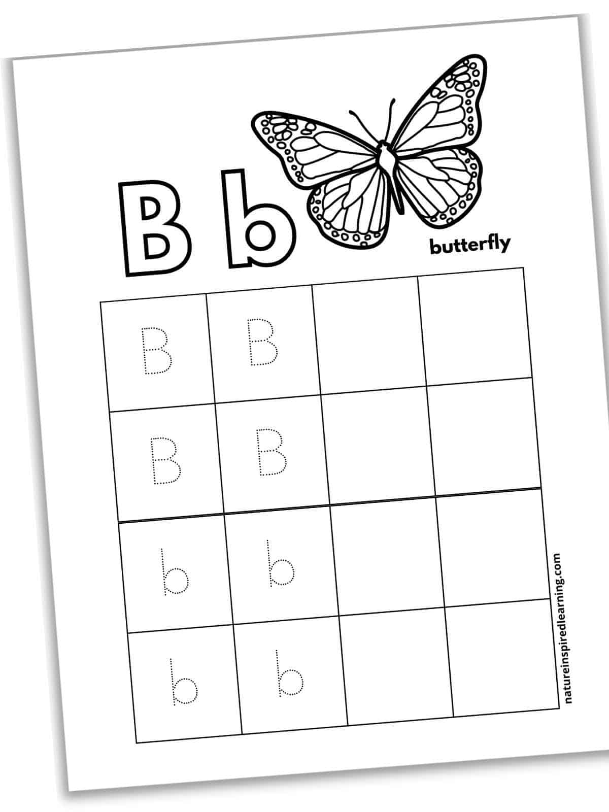 Letter b tracing worksheets printable