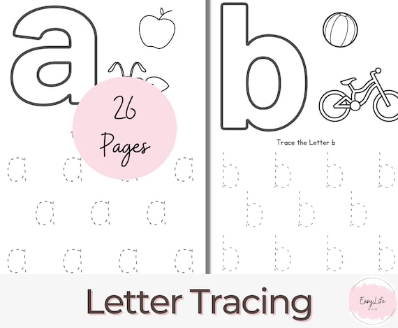 Printable alphabet letter tracing worksheets trace letters prek worksheets learning activities abc coloring page pdf
