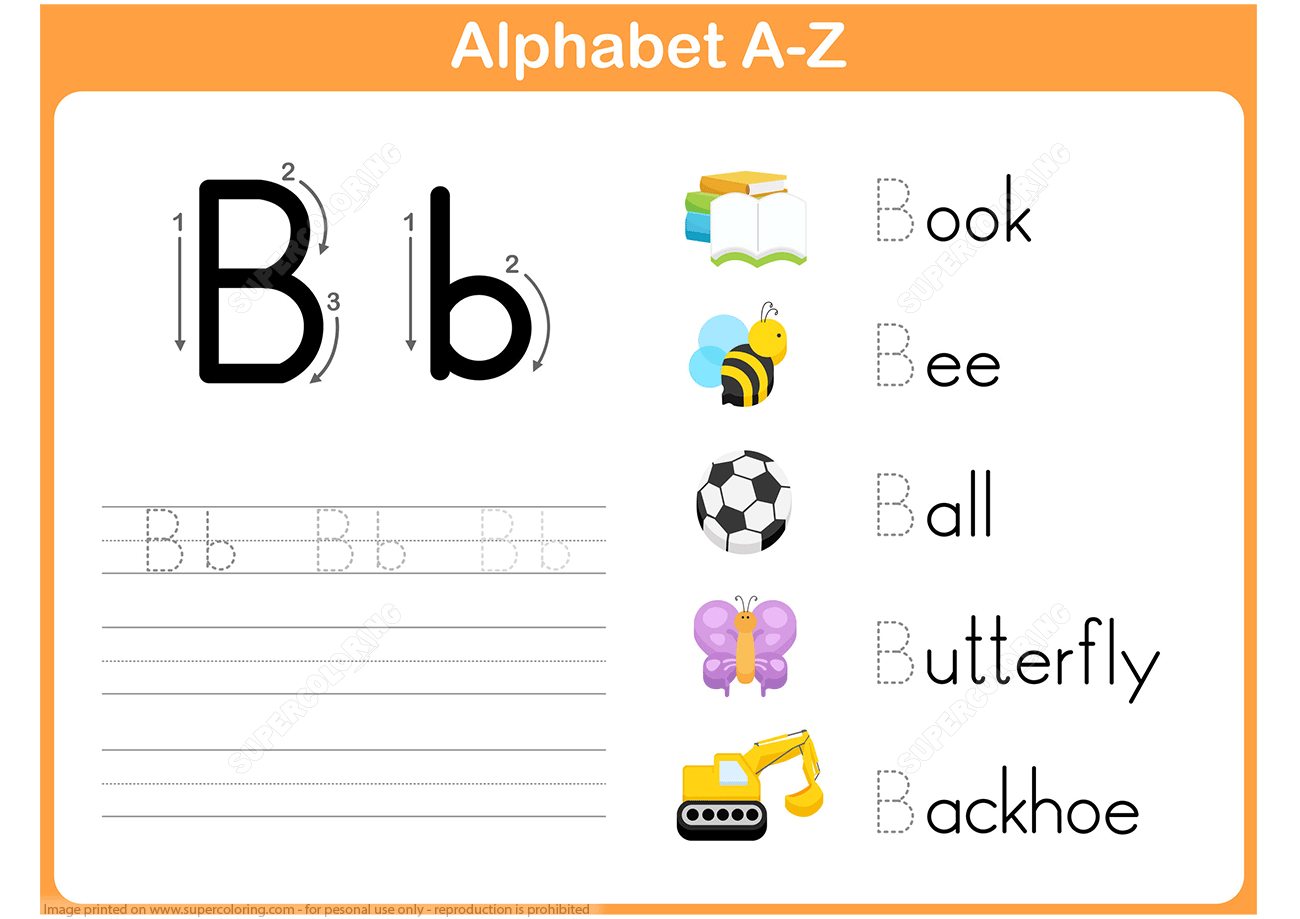 Letter b tracing worksheet free printable puzzle games