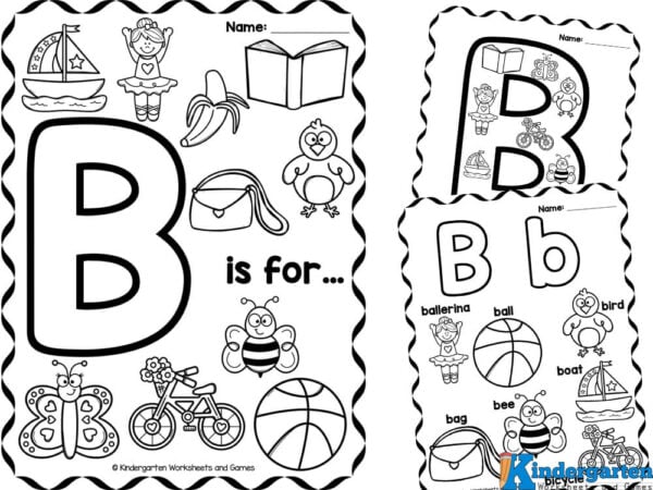 Free printable letter b coloring sheet pages for kids