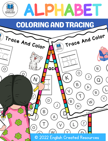 Alphabet tracing and coloring worksheets â english created resources