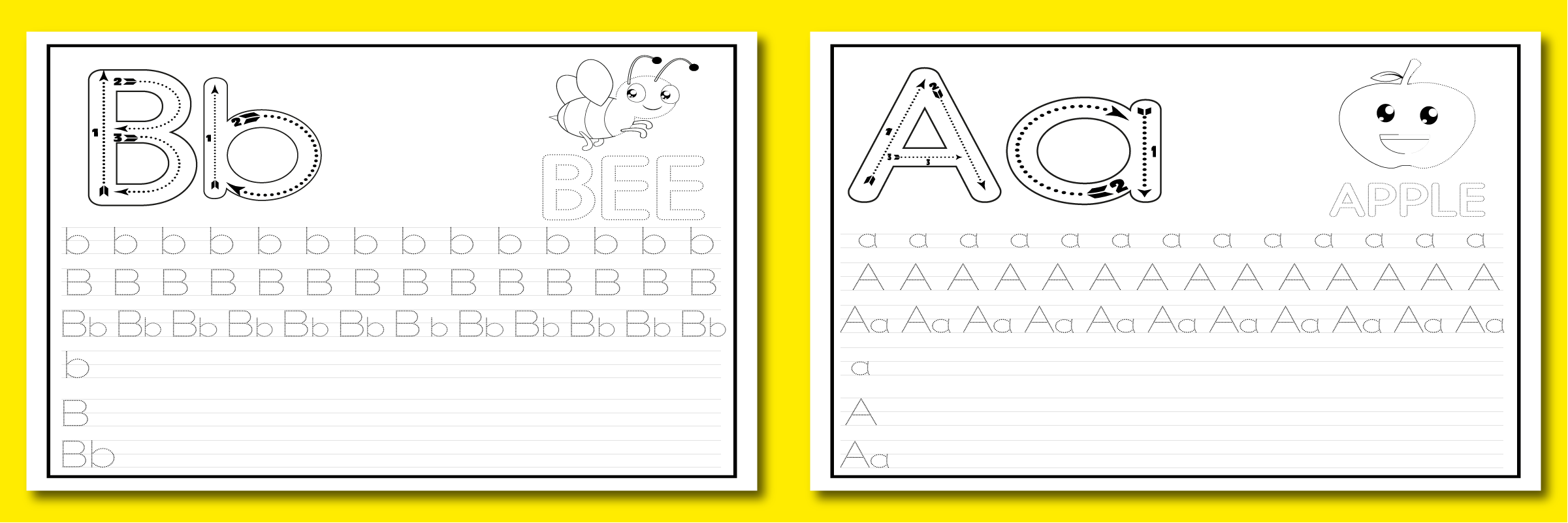 Alphabet letter tracing worksheets a