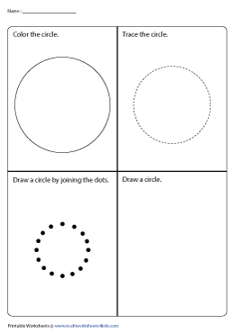 Coloring tracing and drawing circles worksheets