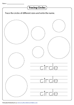 Coloring tracing and drawing circles worksheets