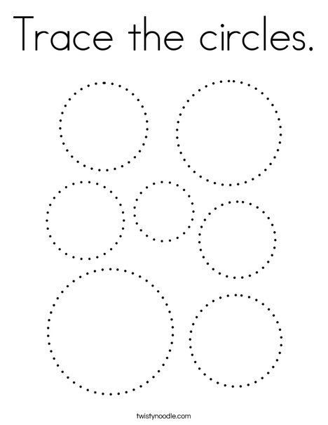 Trace the circles coloring page