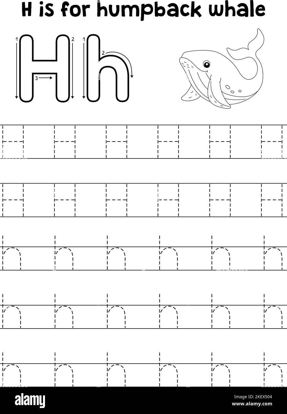 Tracing letter h hi