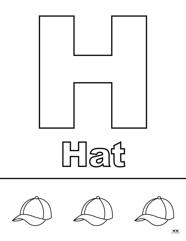 Letter h coloring pages