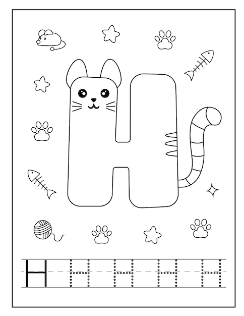 Page letter h coloring pages images