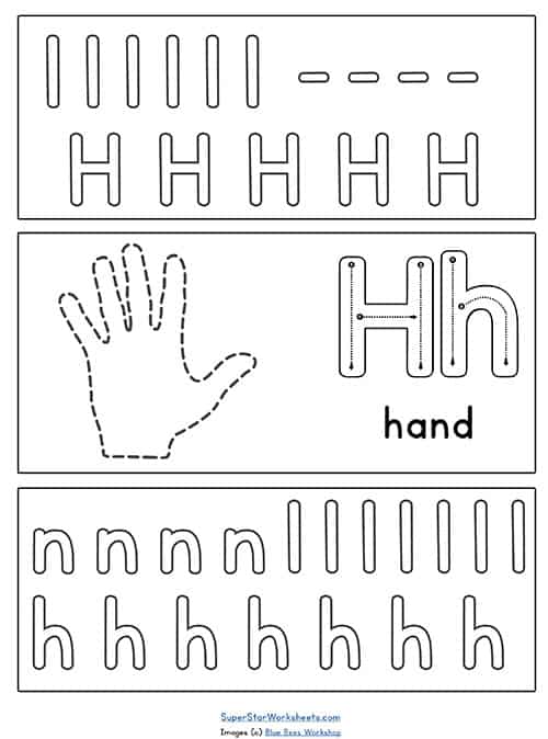 Letter h worksheets