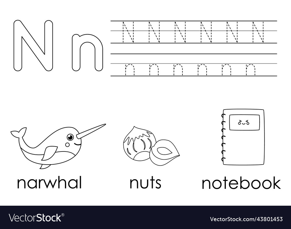 Tracing alphabet letters for kids learning letter vector image