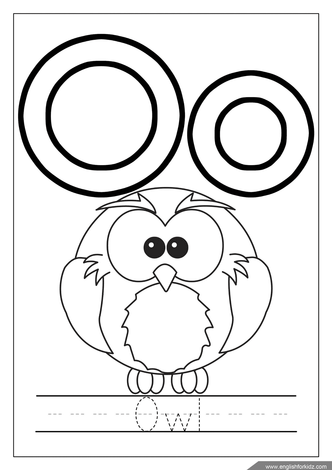 English for kids step by step letter o worksheets flash cards coloring pages