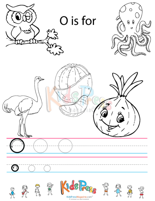 Alphabet tracing worksheet â o