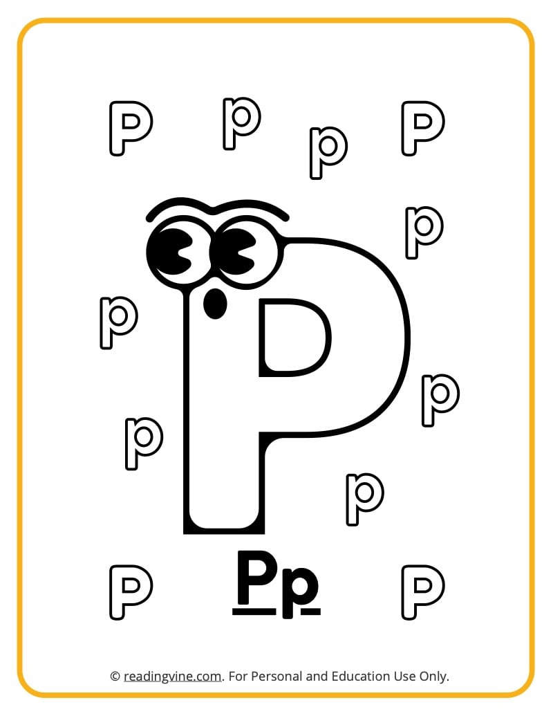 Letter p coloring pages