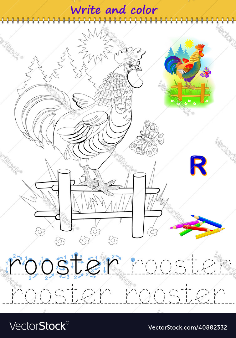 Coloring book for children trace letters vector image