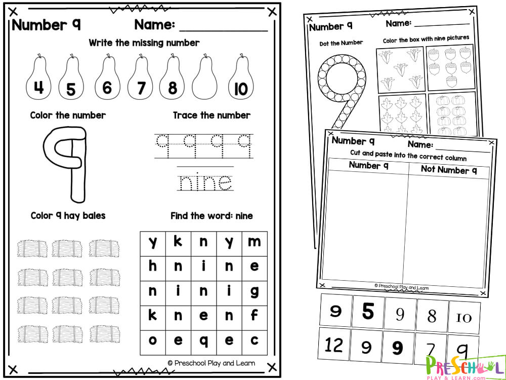 Free printable number worksheets for preschool