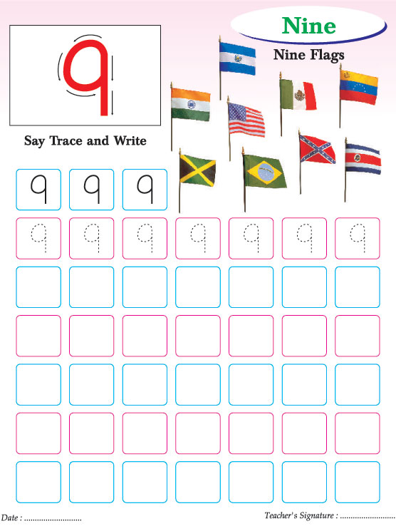 Numbers writing practice worksheet