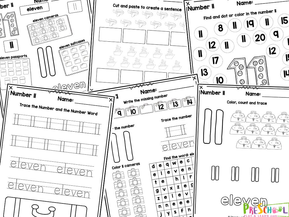 Free preschool number worksheets