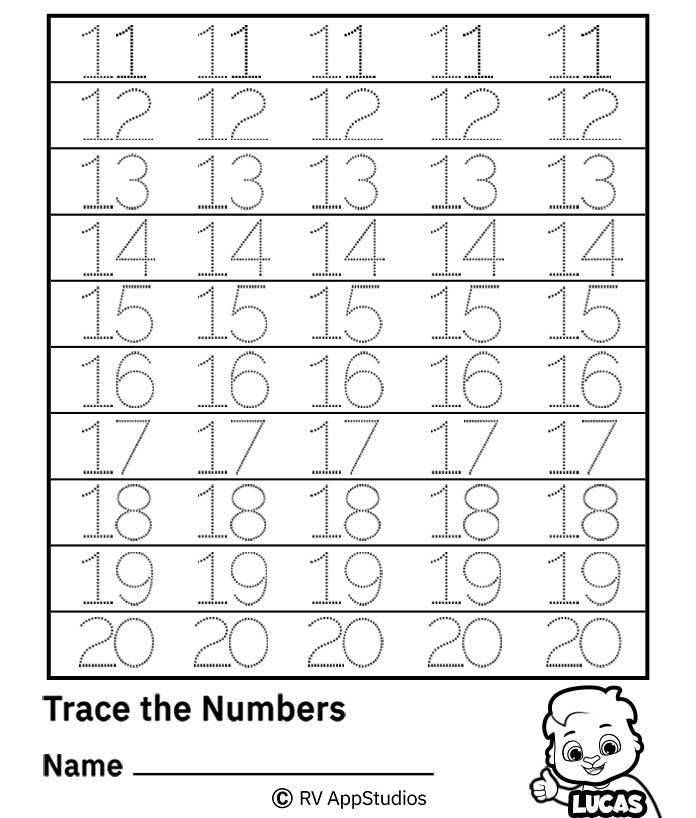 Free trace the numbers