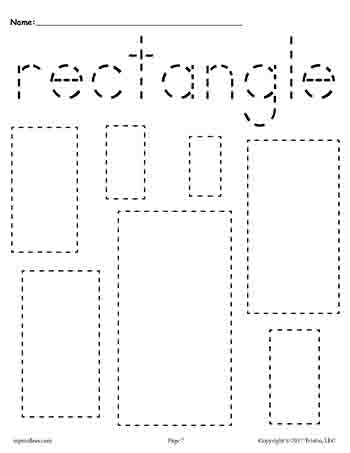 Rectangles tracing worksheet