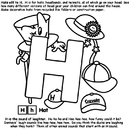 Alphabet h coloring page