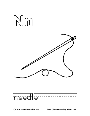 Letter n coloring book