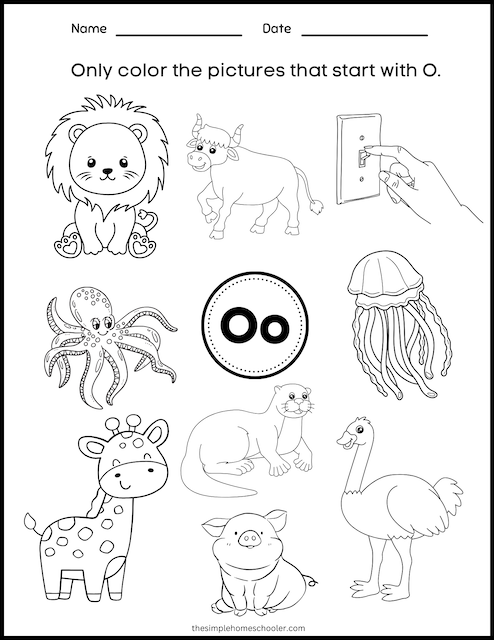 Letter o printables free easy print