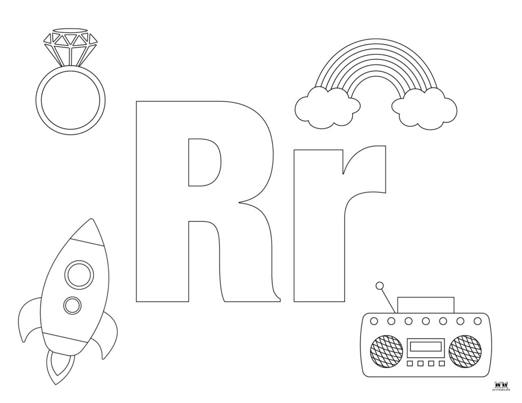 Letter r coloring pages