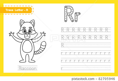 Trace letter r uppercase and lowercase