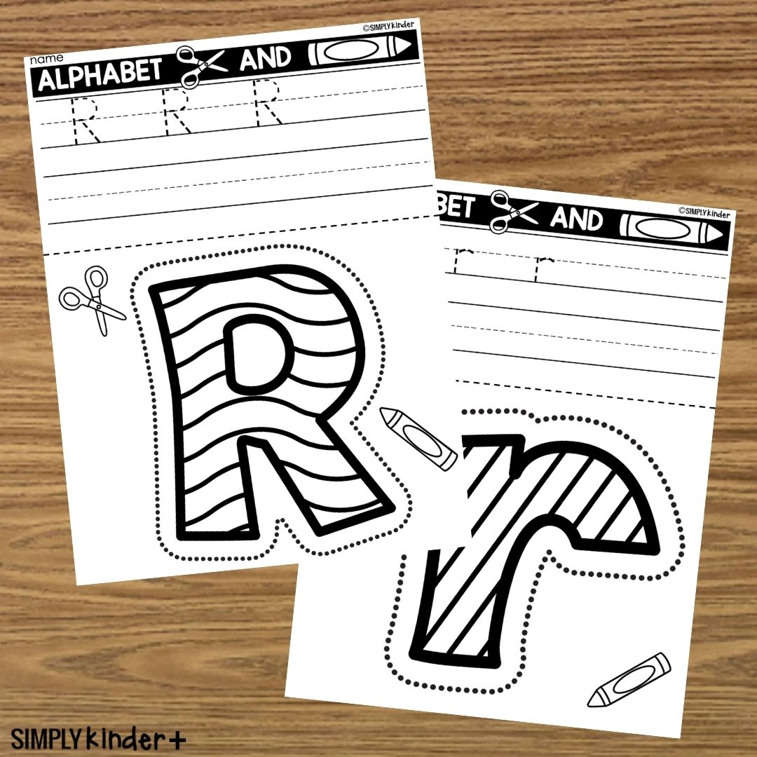 Letter r cut and color