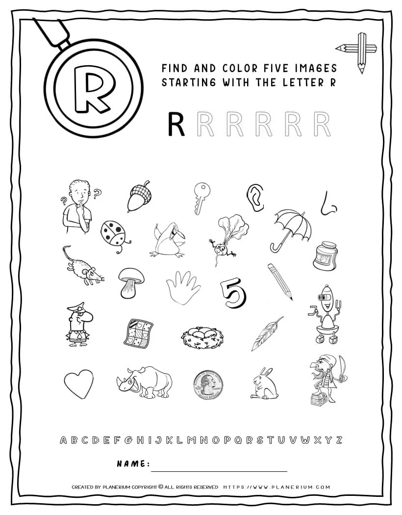 English alphabet worksheet