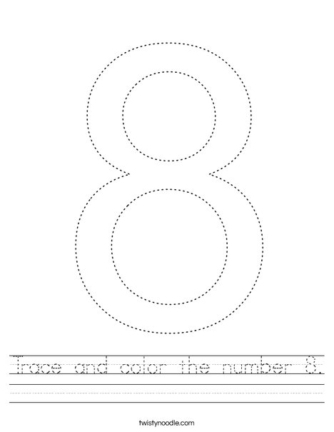 Trace and color the number worksheet