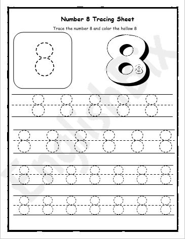 Number tracing worksheet for preschool