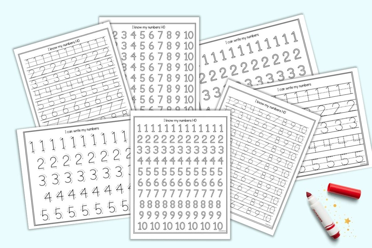 Number tracing pages